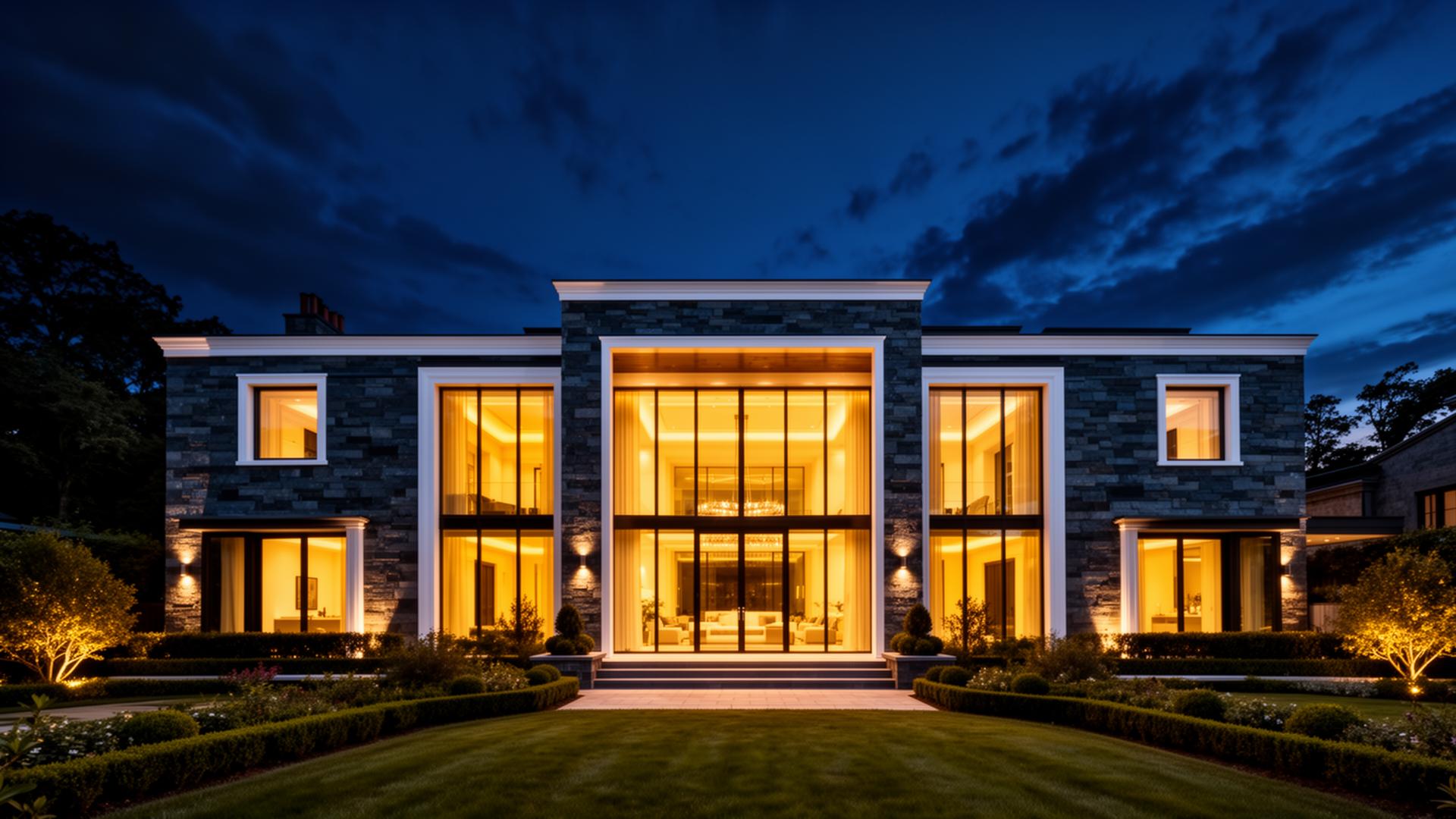 Luxury Atlanta home at twilight inspected by Jiles Inspections